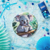 Gemütlicher Jungle Koala-Kaffee Pappteller (Party)