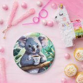 Gemütlicher Jungle Koala-Kaffee Pappteller (Party)