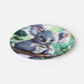 Gemütlicher Jungle Koala-Kaffee Pappteller (Schrägansicht)
