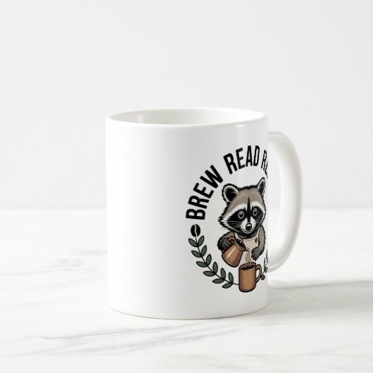 Gemütlicher Kaffee Herbst Brown Raccoon Kaffeetasse (VorderseiteRechts)