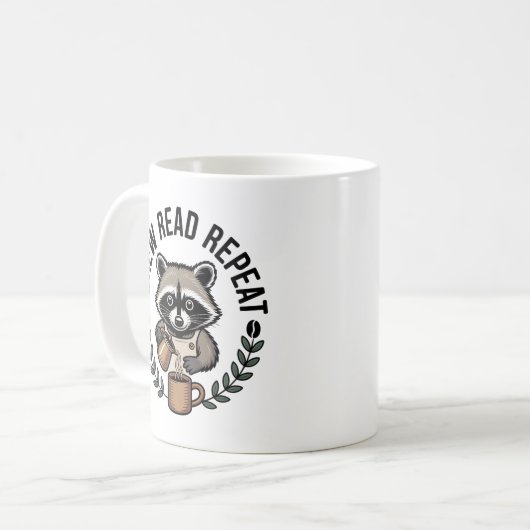 Gemütlicher Kaffee Herbst Brown Raccoon Kaffeetasse (Vorderseite Links)