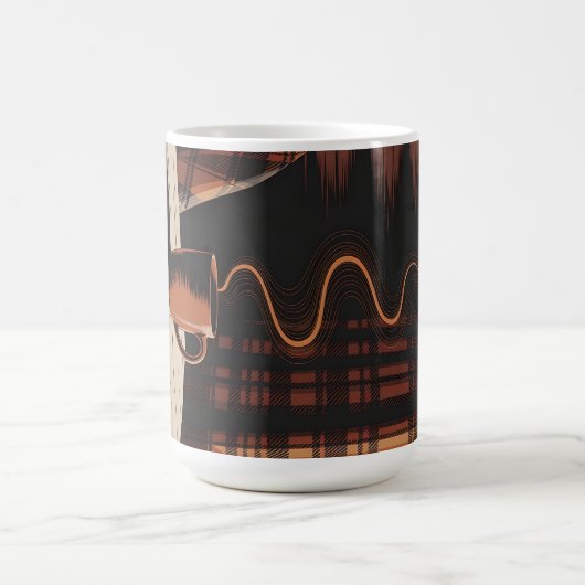 Gemütlicher Kaffee Kariert Herbst Rustikale Wohnge Kaffeetasse (Mittel)