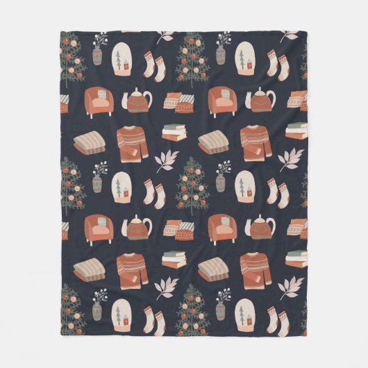 Gemütlicher Kamin Fleecedecke (Vorderseite)