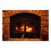 Gemütlicher Kamin Foto drucken. (Vorne)