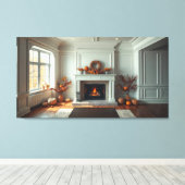 Gemütlicher Kamin Leinwanddruck (Insitu (Holzboden))