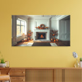 Gemütlicher Kamin Leinwanddruck (Insitu (Wohnzimmer))