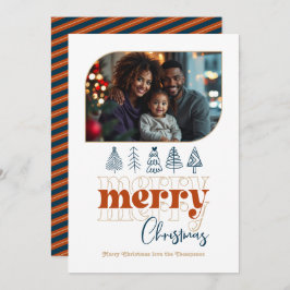 Gemütlicher Kamin Moderner Retro Doodle Weihnachts Feiertagskarte