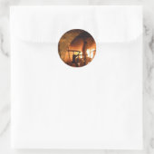 Gemütlicher Kamin Runder Aufkleber (Tasche)