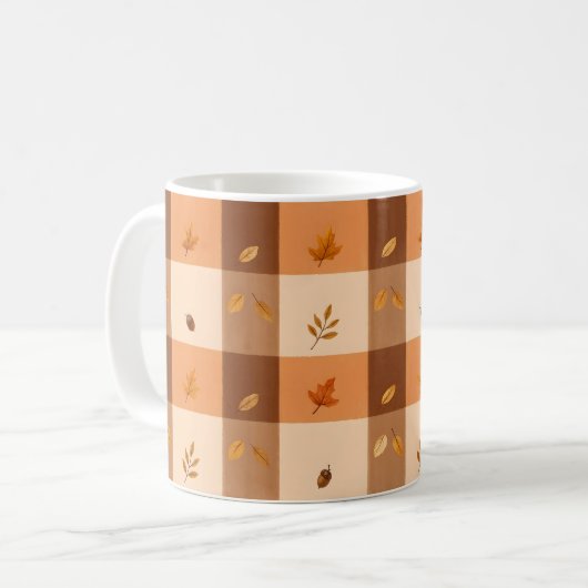Gemütlicher Karierter Charme Kaffeetasse (Vorderseite Links)