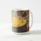 Gemütlicher Käsefondue-Kamin Kaffeetasse (VorderseiteRechts)