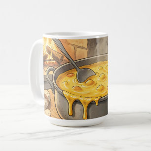 Gemütlicher Käsefondue-Kamin Kaffeetasse