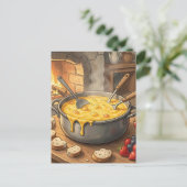 Gemütlicher Käsefondue-Kamin Postkarte (Stehend Vorderseite)