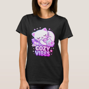 Gemütlicher Katzenaufkleber   Süße schlafende Katz T-Shirt