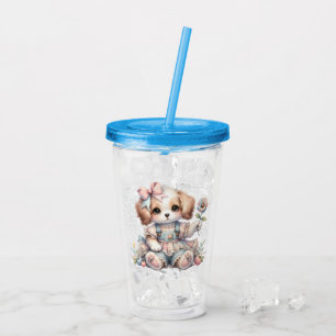 Gemütlicher Kawaii Cottagecore Farmcore Welpen Sti Acryltrinkbecher