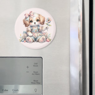 Gemütlicher Kawaii Cottagecore Farmcore Welpen-Sti Magnet