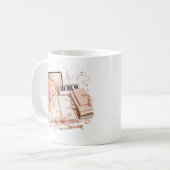Gemütlicher Klavier-Kaffee-Blumen-Tasse editierbar Kaffeetasse (Vorderseite Links)