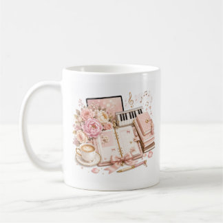 Gemütlicher Klavier-Kaffee-Blumen-Tasse editierbar Kaffeetasse