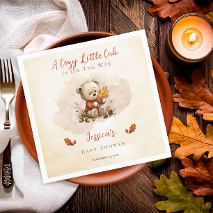 Gemütlicher kleiner Bär-Herbst-Teddybär-Baby-Party Serviette