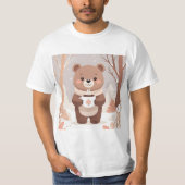 Gemütlicher kleiner Bär und heißer Cocoa bleibe T-Shirt (Vorderseite)