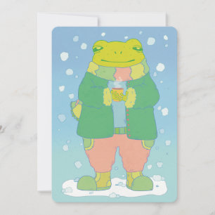 Gemütlicher kleiner Frosch Feiertagskarte
