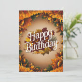 Gemütlicher kleiner Kürbis Herbstfall glücklich Ge Karte (Stehend Vorderseite)