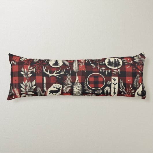 Gemütlicher Komfort - Rot und Schwarz Buffalo Kari Seitenschläferkissen (Vorderseite)