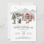 Gemütlicher Komfort | Rustikale Woodsy Weihnachten Einladung (Vorderseite)