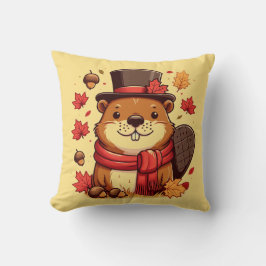 Gemütlicher Kritter: Schönes Biberkissen für ein u Kissen