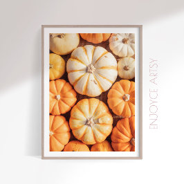 Gemütlicher Kürbiskürbis Foto Bauernhof Kunst Poster