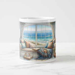 Gemütlicher Küstenfenstersitz Cottagecore Jumbo-Tasse