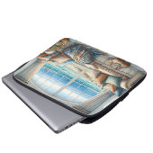 Gemütlicher Küstenfenstersitz Cottagecore Laptopschutzhülle (Vorne Knopf)