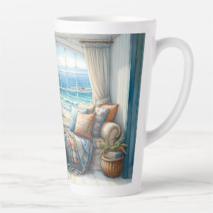 Gemütlicher Küstenfenstersitz Cottagecore Milchtasse