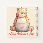 Gemütlicher Laptop-Bär Valentinstag Notizblock (Rückseite)