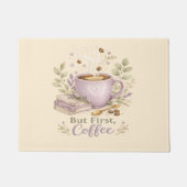Gemütlicher Lavendel-Wasserfarbe-Kaffee Fußmatte (Vorderseite)