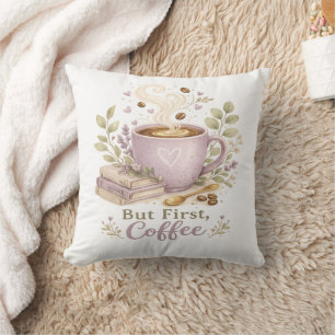 Gemütlicher Lavendel-Wasserfarbe-Kaffee Kissen