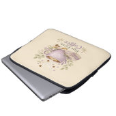 Gemütlicher Lavendel-Wasserfarbe-Kaffee Laptopschutzhülle (Vorne Knopf)