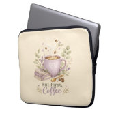 Gemütlicher Lavendel-Wasserfarbe-Kaffee Laptopschutzhülle (Vorderseite Links)