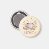 Gemütlicher Lavendel-Wasserfarbe-Kaffee Magnet (Vorderseite/Rückseite)