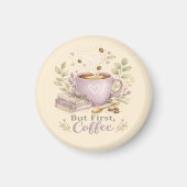 Gemütlicher Lavendel-Wasserfarbe-Kaffee Magnet (Vorne)