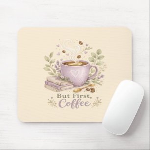Gemütlicher Lavendel-Wasserfarbe-Kaffee Mousepad