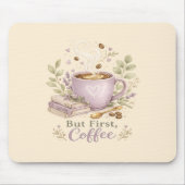 Gemütlicher Lavendel-Wasserfarbe-Kaffee Mousepad (Vorne)