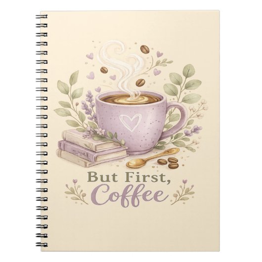 Gemütlicher Lavendel-Wasserfarbe-Kaffee Notizblock (Vorderseite)