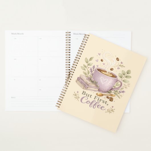Gemütlicher Lavendel-Wasserfarbe-Kaffee Planer (Anzeige)