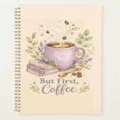 Gemütlicher Lavendel-Wasserfarbe-Kaffee Planer (Vorderseite)