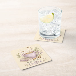 Gemütlicher Lavendel-Wasserfarbe-Kaffee Rechteckiger Pappuntersetzer