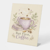 Gemütlicher Lavendel-Wasserfarbe-Kaffee Sockelschild (Vorderseite)