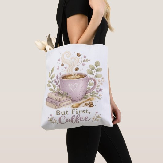Gemütlicher Lavendel-Wasserfarbe-Kaffee Tasche (Von Nahem)