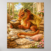 Gemütlicher Lesedrache Poster (Vorne)