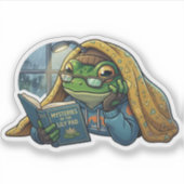 Gemütlicher Lesefrosch-Aufkleber Aufkleber (Vorderseite)