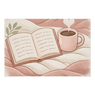 Gemütlicher Lesemoment - Kaffee- und Buchliebhaber Poster